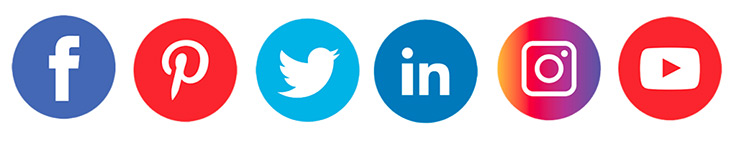 Graphic of a range of social media icons like facebook